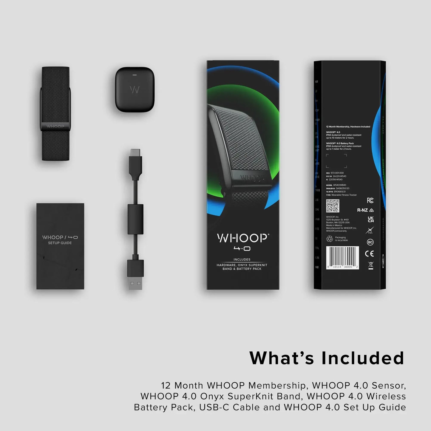 WHOOP - 4.0 Health and Fitness Tracker with 12 Month Subscription - Onyx