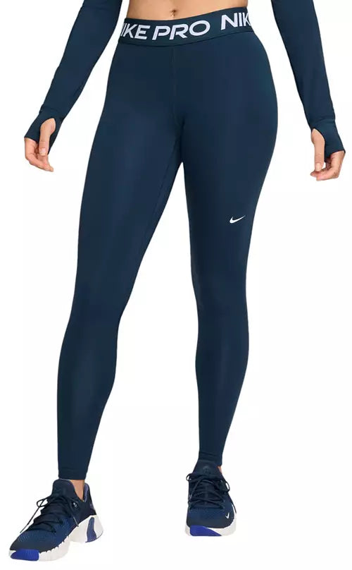 Nike Women's Pro Mid-Rise Mesh-Paneled Leggings