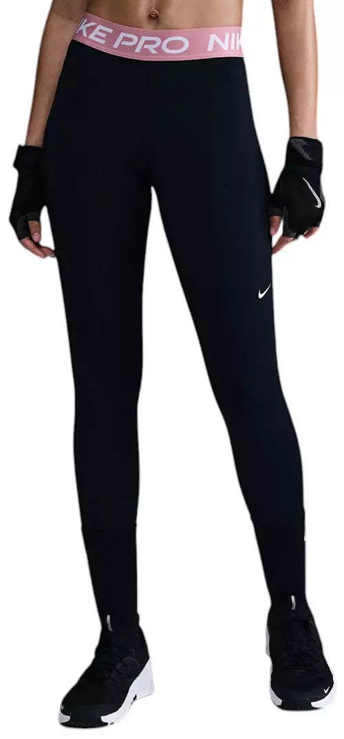 Nike Women's Pro Mid-Rise Mesh-Paneled Leggings