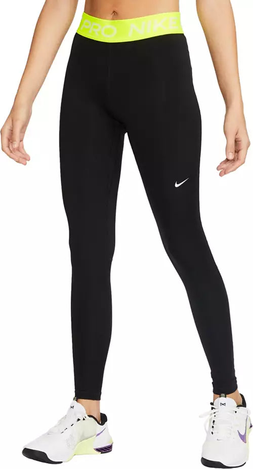 Nike Women's Pro Mid-Rise Mesh-Paneled Leggings