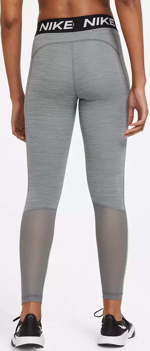 Nike Women's Pro Mid-Rise Mesh-Paneled Leggings