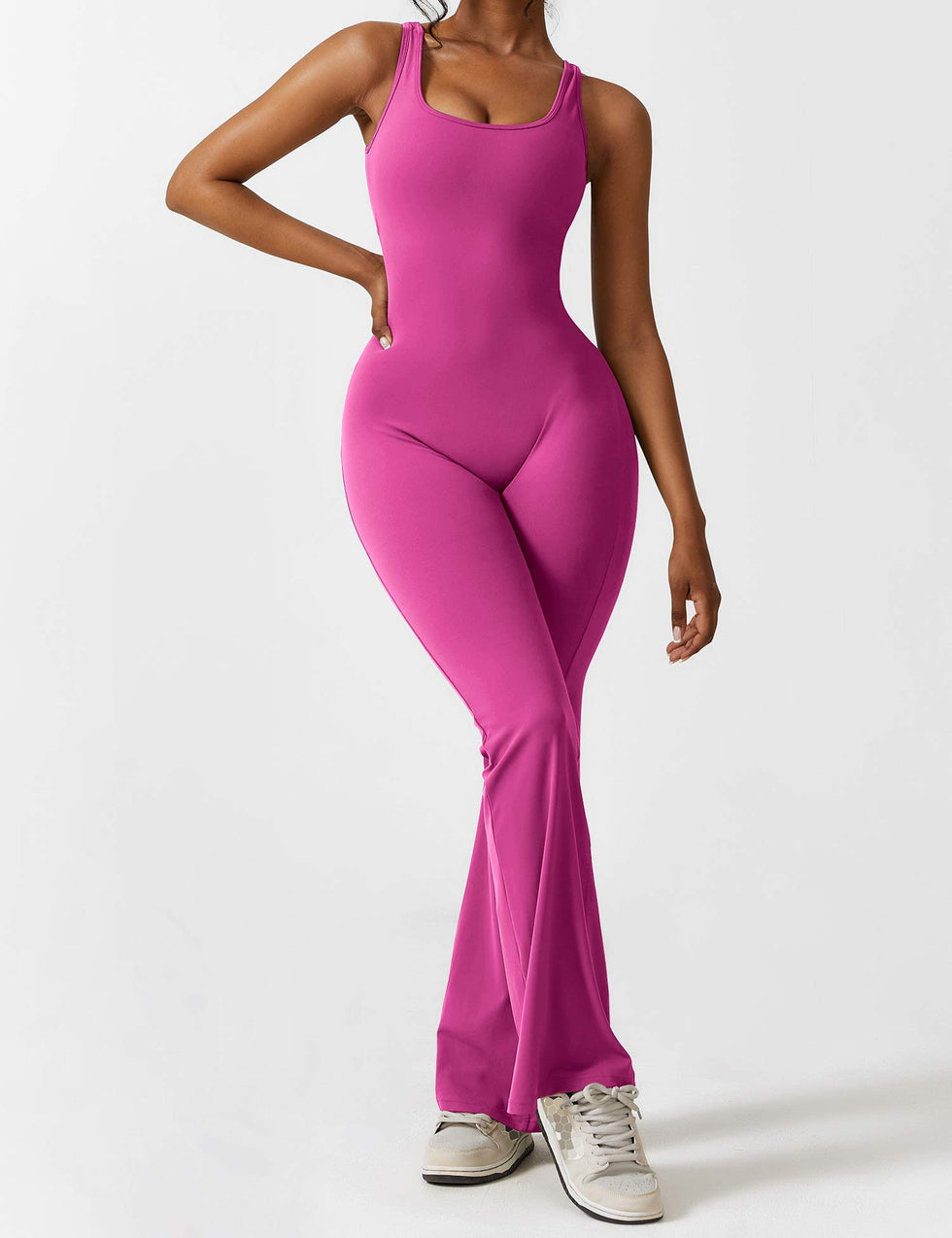 Yeoreo V-Back Flared Jumpsuit